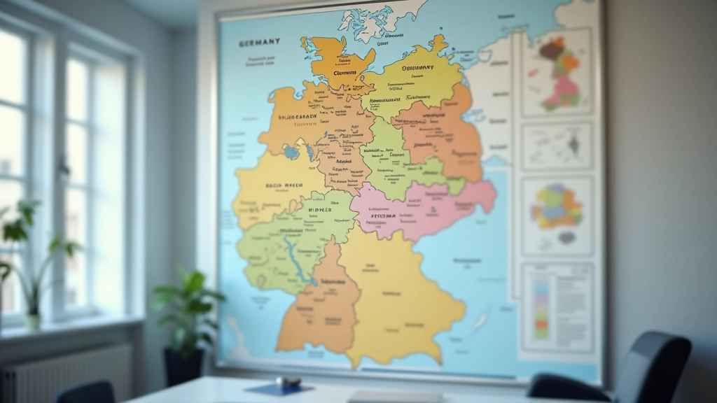Deutschland-Karte mit regionalen Arbeitsmarkt-Indikatoren und farbigen Markierungen