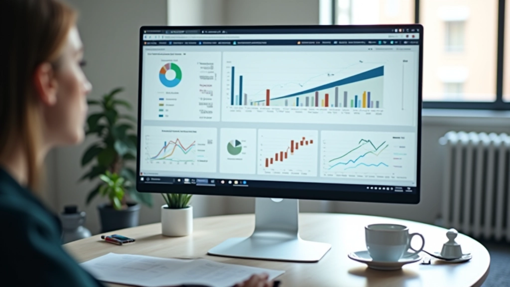 Statistik-Dashboard mit Arbeitslosenquoten-Daten auf einem Monitor in modernem Büro